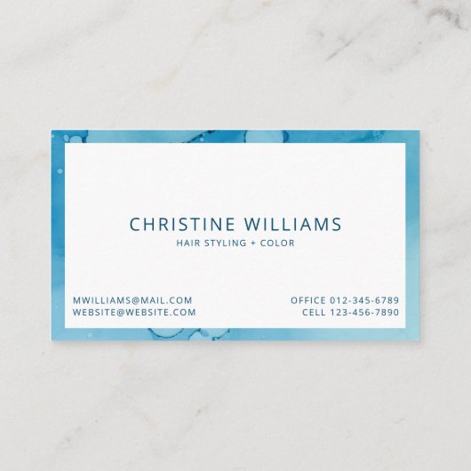 Grens Moderne Blauwe Oceaan Visitekaartje (Achterkant)