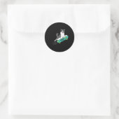 Grens Ollie Grappige Pun Grappen Hond Skateboarden Ronde Sticker (Tas)