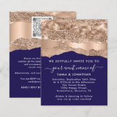 GRENS QR-code Glitter Roos Strokes Blue Navy (Voorkant / Achterkant)