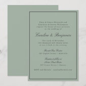 Grens Script Elegant Trouwen Olijfgrijs RSVP Kaart (Voorkant / Achterkant)