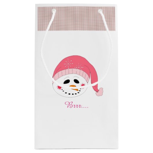 Grens Snowman met WinterGezegde Klein Cadeauzakje (Achterkant)