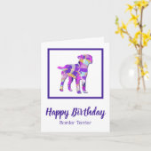 Grens Terriër Hond Silhouet PPY&B Verjaardag Kaart (Gele Bloem)