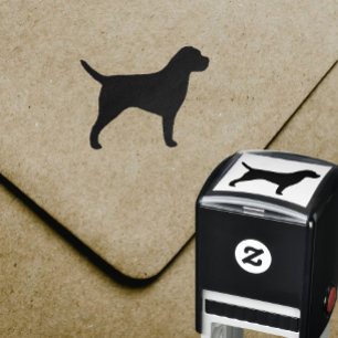 Grens Terrier Hondenras Silhouet Zelfinktende Stempel