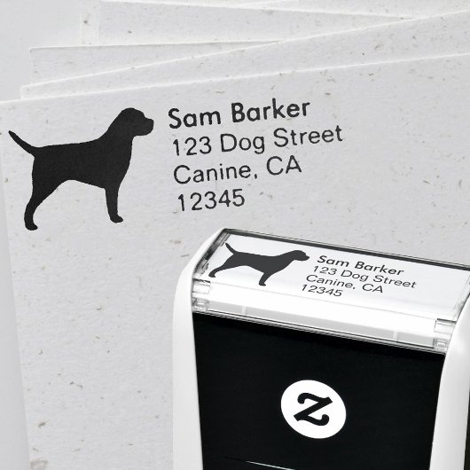 Grens Terrier Silhouet Retouradres Zelfinktende Stempel