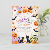 Grens van Halloween elementen kinder feestuitnodig Kaart (Staand voorkant)