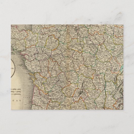 Grens van het Franse departement Briefkaart (Voorkant)