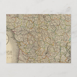 Grens van het Franse departement Briefkaart