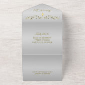  grens van Luxury Silver All In One Uitnodiging (Buitenkant)