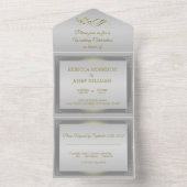  grens van Luxury Silver All In One Uitnodiging (Binnen)