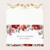 Grens voor dieprode tuinbloemen visitekaartje (Buitenkant ongevouwen)