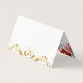 Grens voor dieprode tuinbloemen visitekaartje (Achterkant)