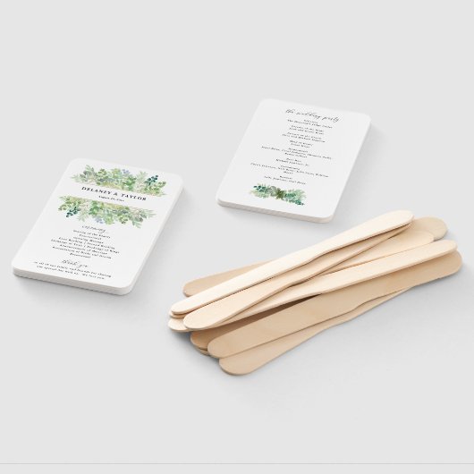 Grens waterverf Greenery en Vloeiing Handwaaier (Niet-gemonteerd)