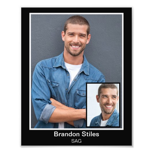 Grensacteur Headshot 8x10 invoeging Foto Afdruk (Voorkant)