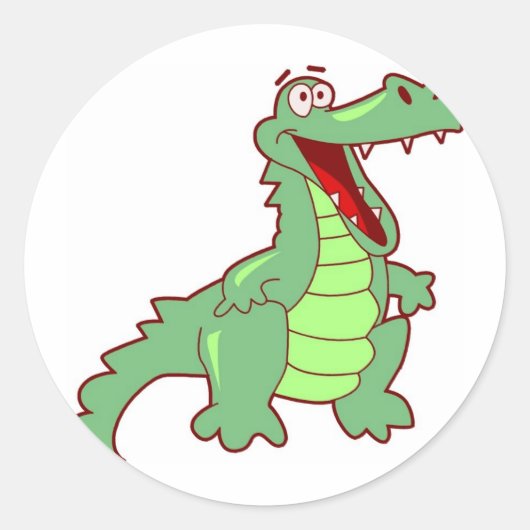 Grensalligator Ronde Sticker (Voorkant)