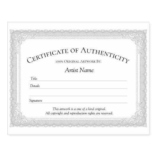  grenscertificaat van echtheid stempel (Afrduk)