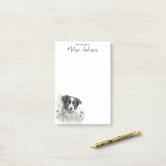GRENSCOLIE AANGEPASTE Hondenliefhebber Cute Puppy Post-it® Notes (Op bureau)