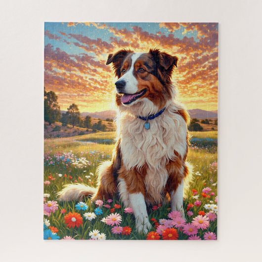 Grenscollie hond legpuzzel (Verticaal)