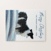 Grenscollie in Winterkerstfeestdag Legpuzzel (Horizontaal)