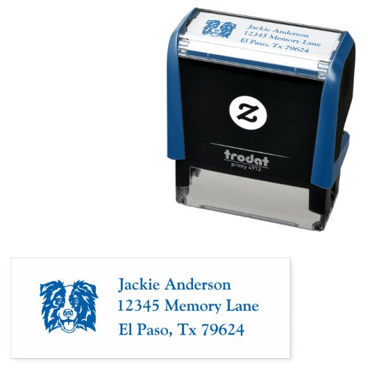 GRENSCOLLIE | Naam en retouradres Zelfinktende Stempel (In situ)