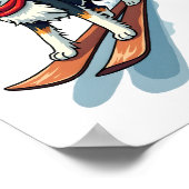 Grenscollie-snowboarder Poster (Hoek)