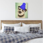 Grensdrager met blauw Pet voor Klossen Canvas Afdruk (Insitu (Slaapkamer))