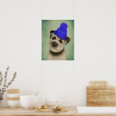 Grensdrager met blauw Pet voor Klossen Poster (Keuken)