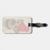 Grensdrager met Pet met rode klossen Bagagelabel (Achterkant horizontaal)