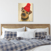 Grensdrager met Pet met rode klossen Canvas Afdruk (Insitu (Slaapkamer))
