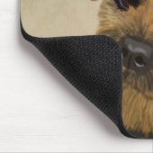 Grensdrager met Pet met rode klossen Muismat (Hoek)