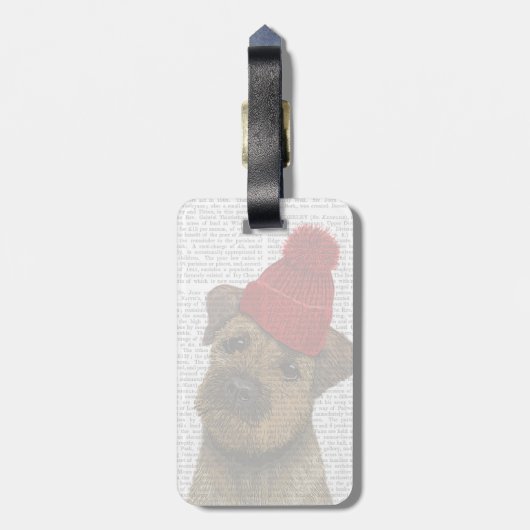 Grensdrager met Rode Pet 3 Bagagelabel (Achterkant verticaal)