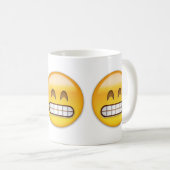 Grensgezicht met glimlachend oog Eyes Emoji Koffiemok (Voorkant rechts)