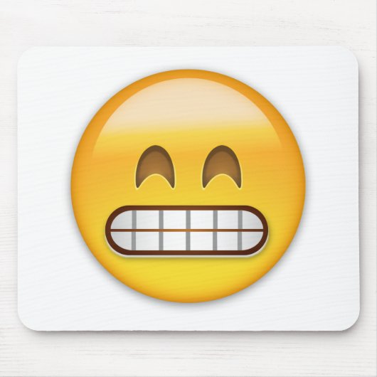 Grensgezicht met glimlachend oog Eyes Emoji Muismat (Voorkant)