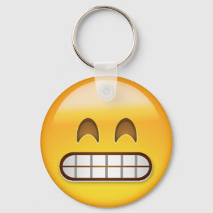 Grensgezicht met glimlachend oog Eyes Emoji Sleutelhanger