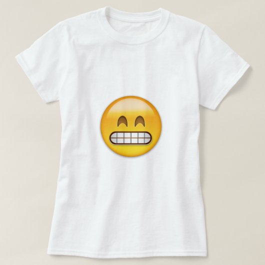 Grensgezicht met glimlachend oog Eyes Emoji T-shirt (Design voorkant)