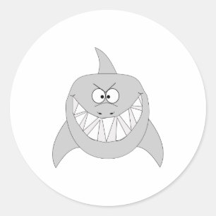 Grenshaai Ronde Sticker