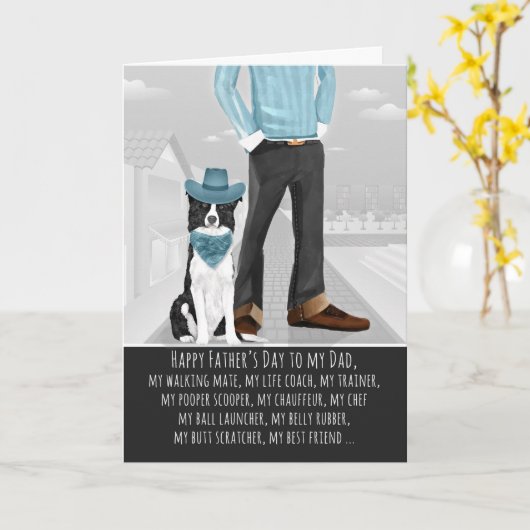 Grenskolonie van de Dog-Vaderdag Kaart (Gele Bloem)