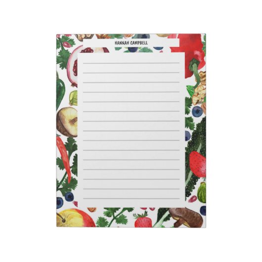 GRENSLIJST VAN DE Waterverf VAN DE KUSTVRIJ VLEES Notitieblok (Linkerzijde)