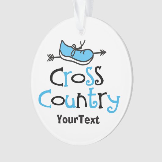 Grensoverschrijdend licht blauw schoen© 2-zijdig ornament (voorkant)