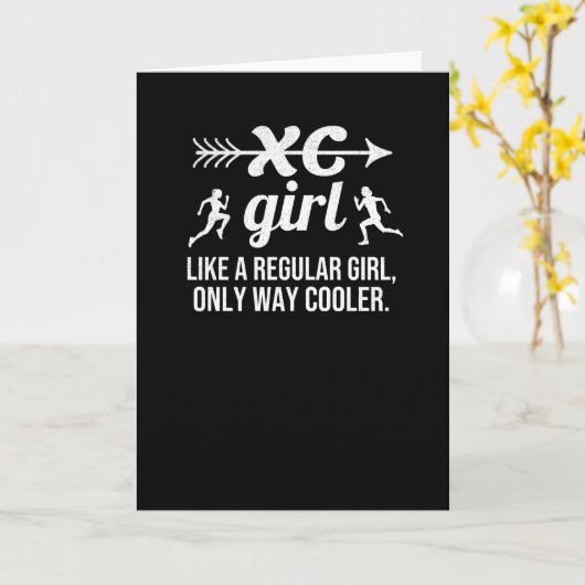 Grensoverschrijdend meisje XC landoverschrijdend Kaart (Gele Bloem)