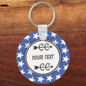 Grensoverschrijdende BLAUW-Sleutelhanger op maat Sleutelhanger (Voorkant)