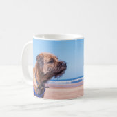 Grensoverschrijdende Dog CadeauMok, grens Terrier Koffiemok (Voorkant links)
