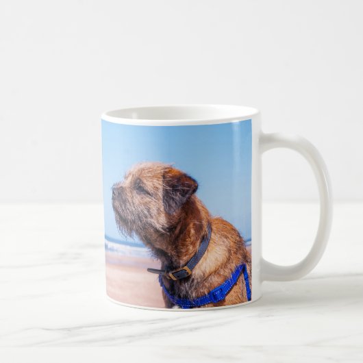 Grensoverschrijdende Dog CadeauMok, grens Terrier Koffiemok (Rechts)