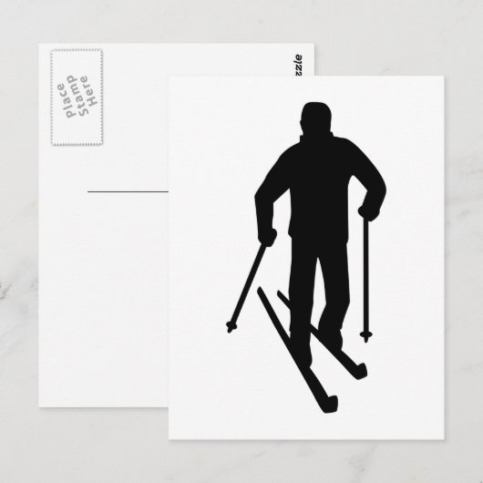 Grensoverschrijdende skiën briefkaart (Voorkant / Achterkant)