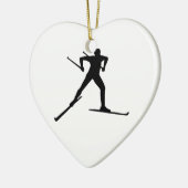 Grensoverschrijdende skiën keramisch ornament (Links)