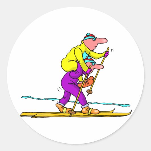 Grensoverschrijdende skiën ronde sticker (Voorkant)