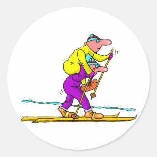 Grensoverschrijdende skiën ronde sticker
