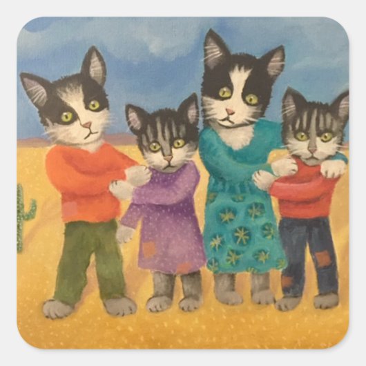 grensoverschrijding vierkante sticker (Voorkant)