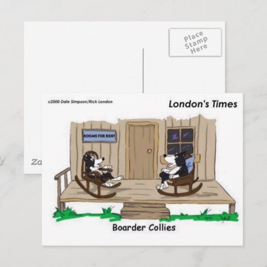 Grenspoelen in ruste Funny Offbeat Cartoon Giften Briefkaart (Voorkant / Achterkant)