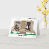 Grenspoelen in ruste Funny Offbeat Cartoon Giften Kaart (Gele Bloem)