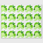 Grenswaarden | limoen plakken | patroon van zonnig cadeaupapier (Vlak)